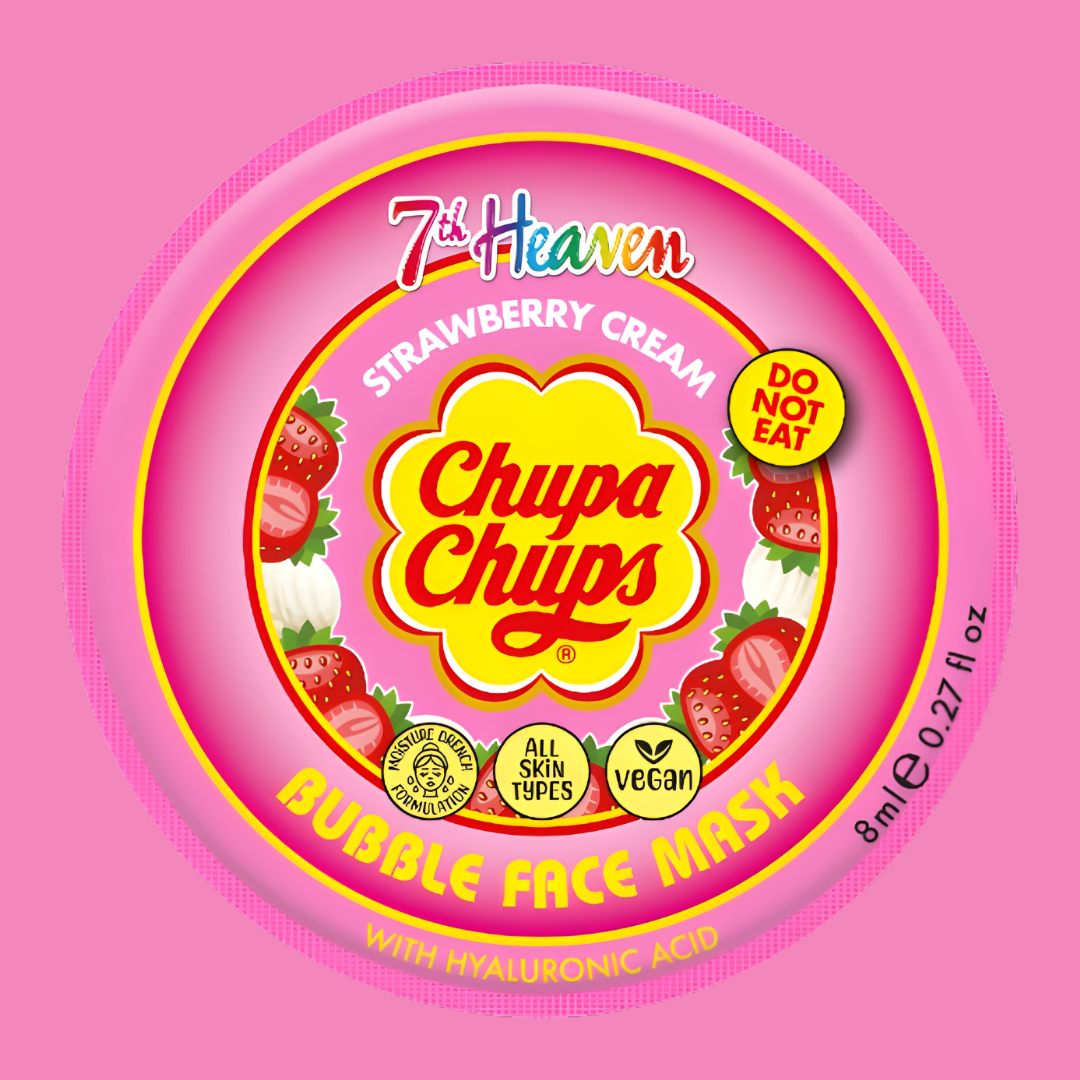 Masque Bulles Chupa Chups À La Crème De Fraise - Repulpe Et Hydrate