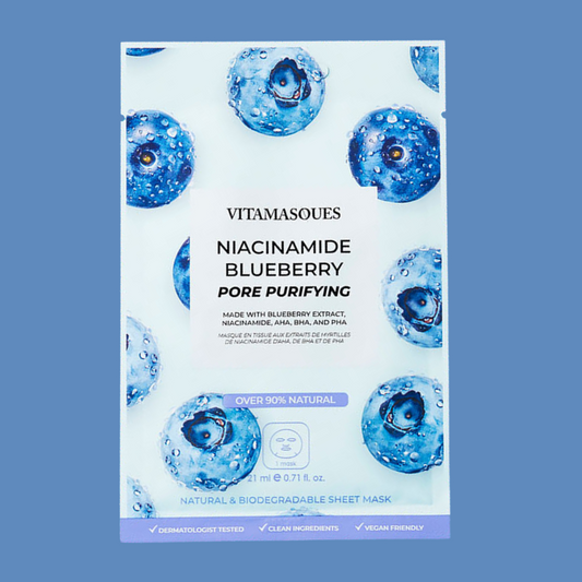 Masque En Tissu Purifiant Aux Bleuets