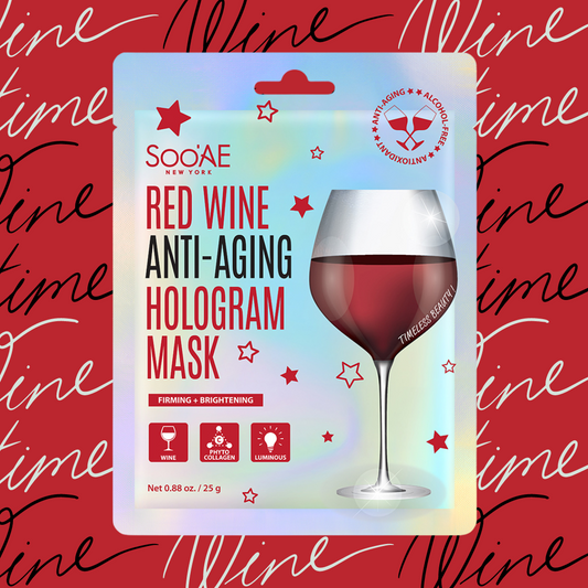 Masque En Feuille Hologramme Vin Rouge Régénérant