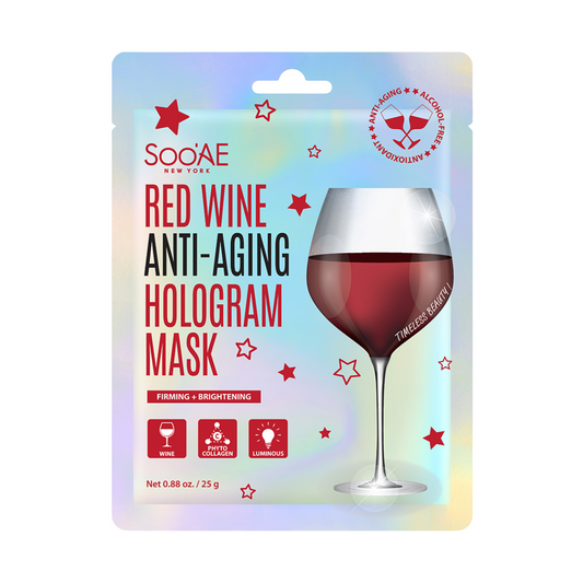 Masque En Feuille Hologramme Vin Rouge Régénérant