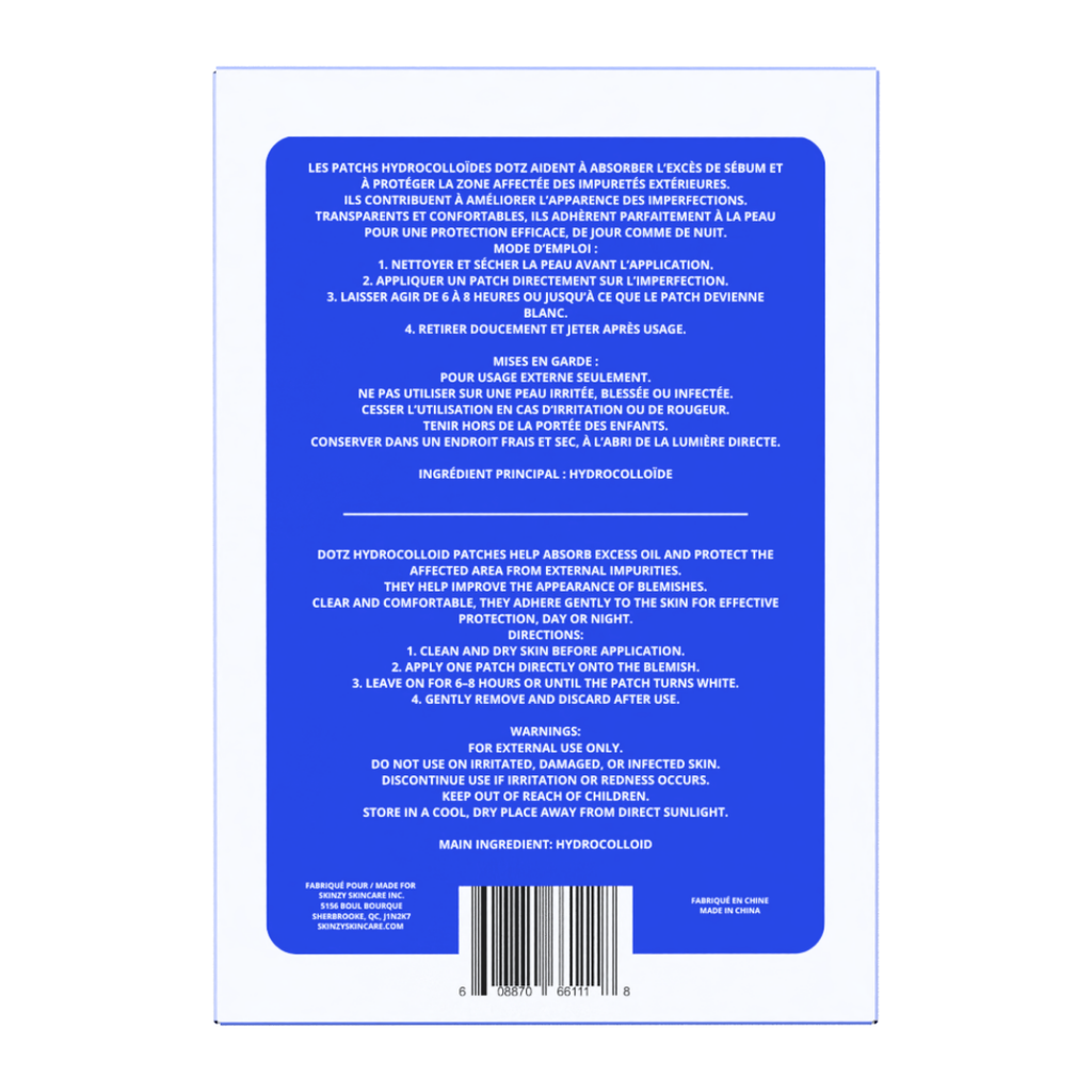 Patchs hydrocolloïdes transparents Dotz
