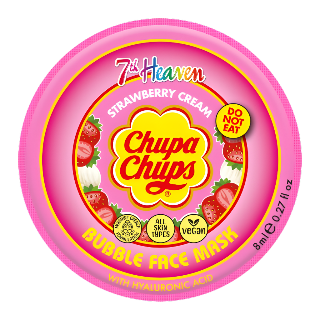 Masque Bulles Chupa Chups À La Crème De Fraise - Repulpe Et Hydrate