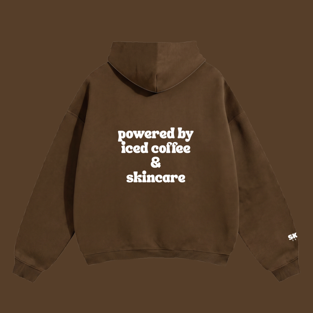 Powered by iced coffee & skincare Hoodie