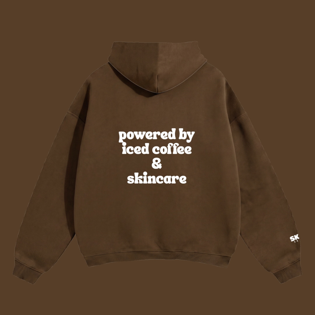Powered by iced coffee & skincare Hoodie