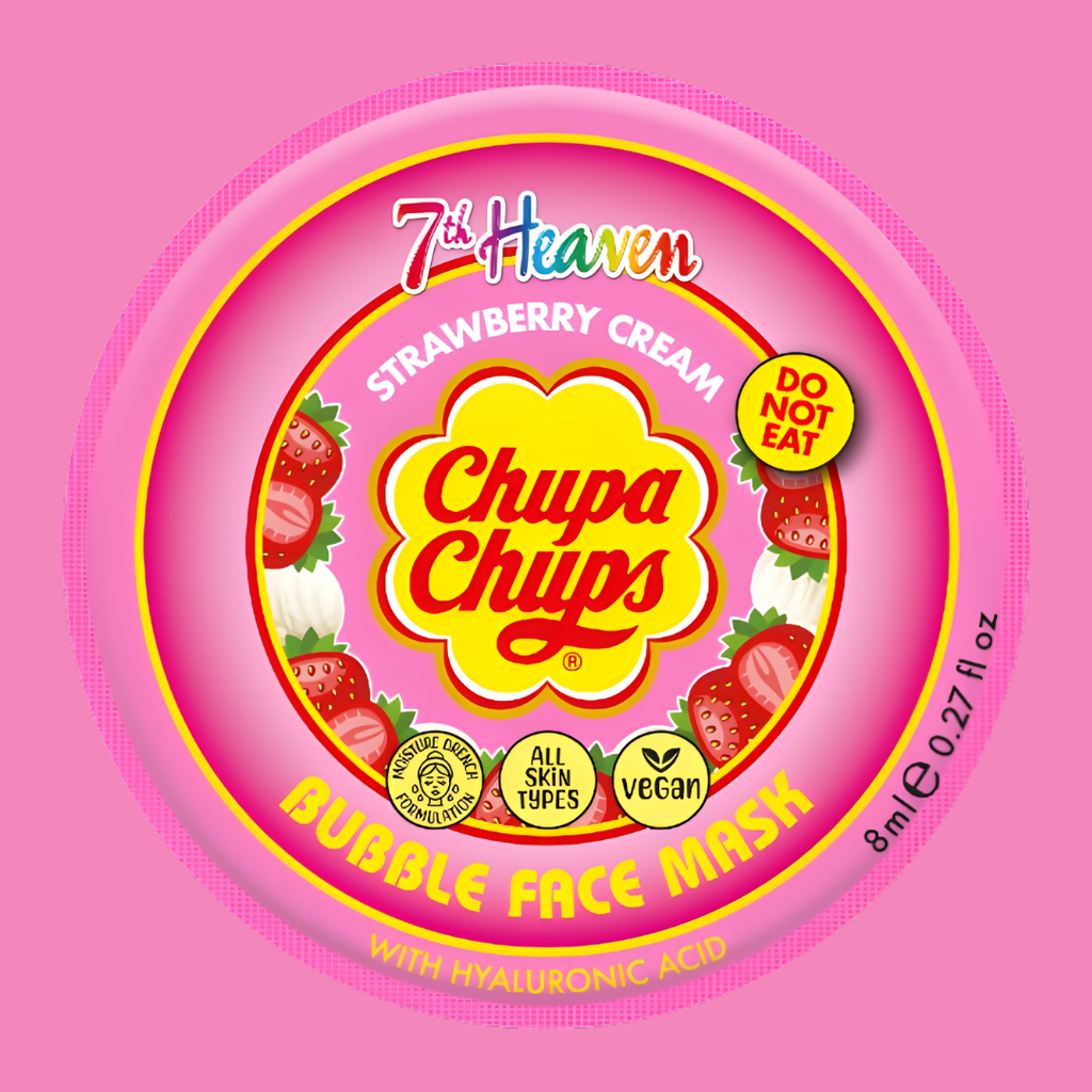 Masque Bulles Chupa Chups À La Crème De Fraise - Repulpe Et Hydrate