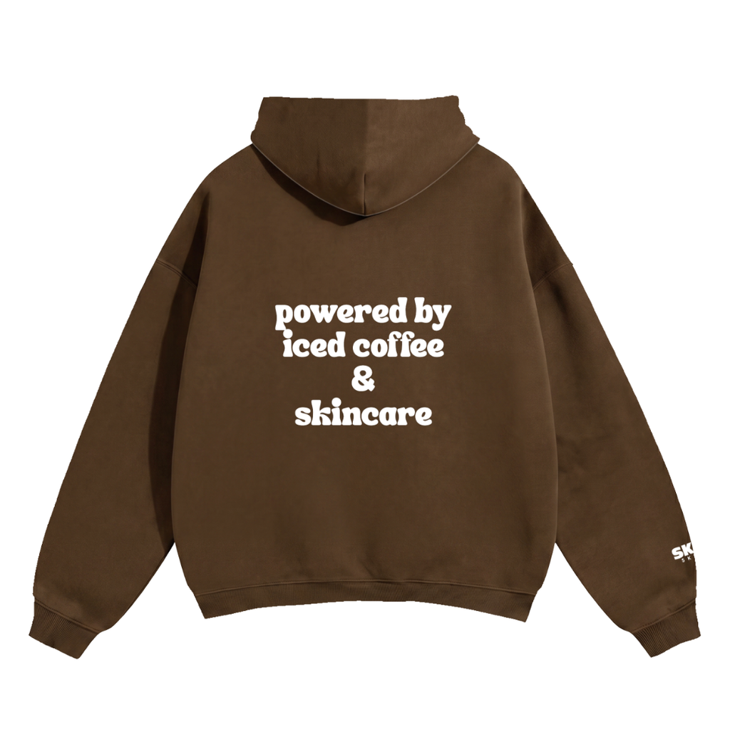 Powered by iced coffee & skincare Hoodie