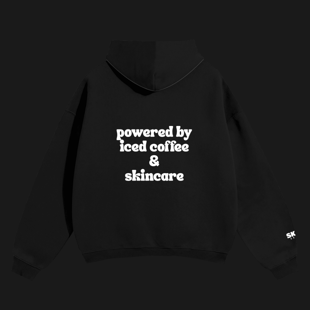 Powered by iced coffee & skincare Hoodie