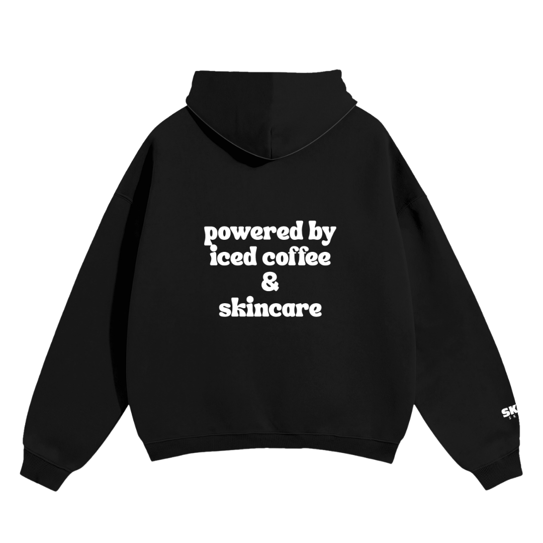 Powered by iced coffee & skincare Hoodie