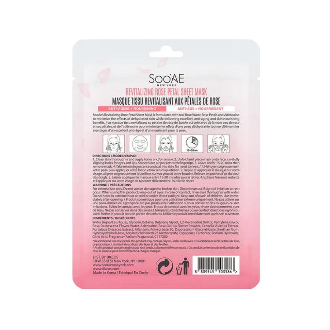 Masque Tissu Revitalisant Aux Pétales De Rose